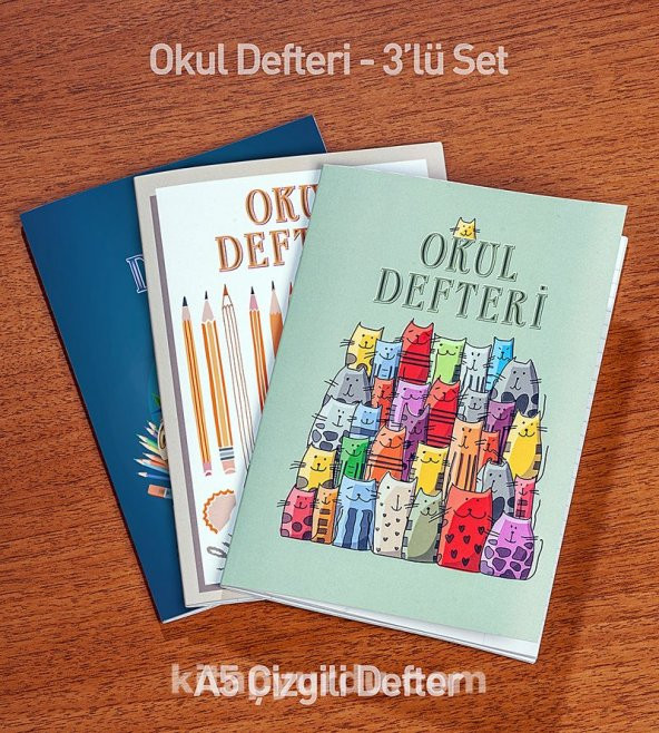 A5 Çizgili Okul Defteri (3lü Set) ürün görseli 1