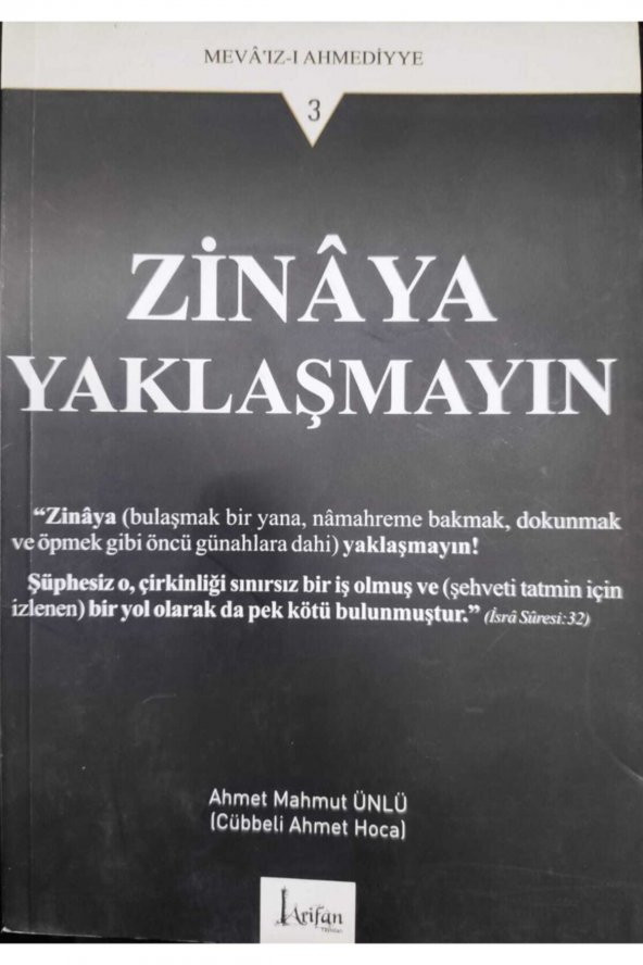 Zinaya Yaklaşmayın Mevaızı Ahmediyye-3 -ahmet Mahmut Ünlü ürün görseli 1