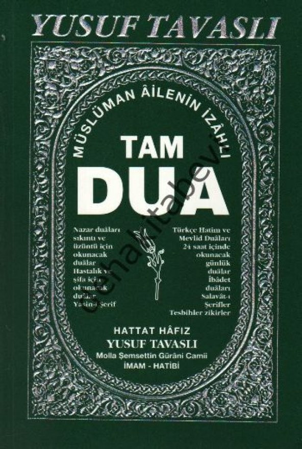 Tam Dua Kitabı, Yusuf Tavaslı, Karton Kapak, Kod:B04 ürün görseli 1