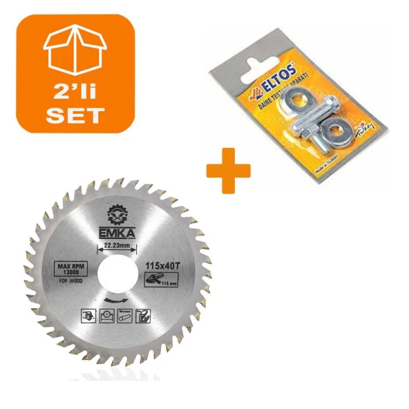 Emka Daire Testere Bıçağı Ahşap Kesme Testeresi 115 mm 40 Diş + Matkap Aparatı ürün görseli 1