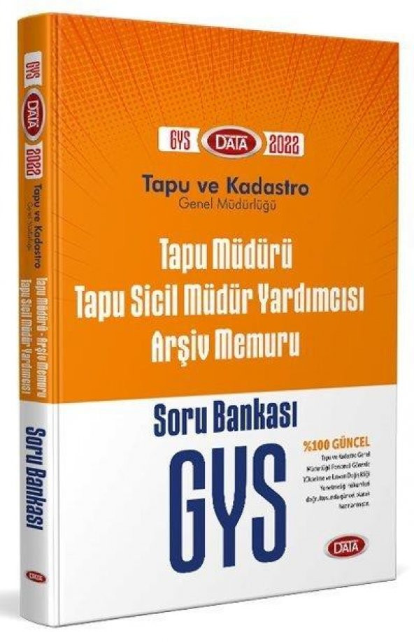 GYS Tapu Müdürü Tapu Sicil Müdür Yardımcısı Arşiv Memuru Soru Bankası Data Yayınları ürün görseli 1