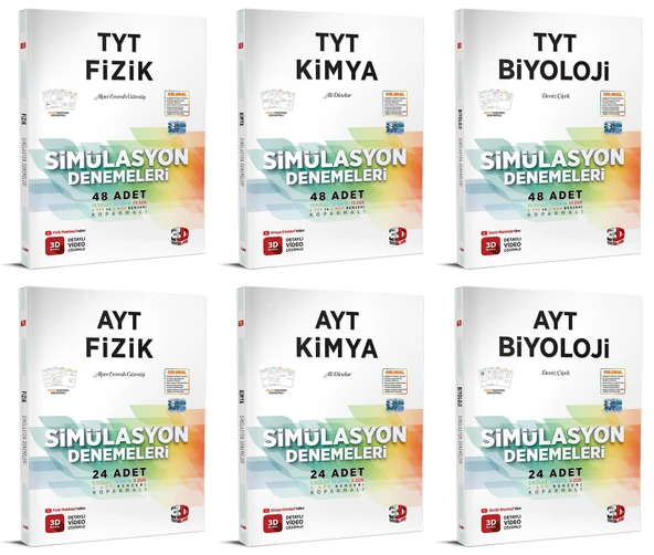 3D Yayınları 2024 Tyt Ayt Fizik Kimya Biyoloji Deneme Seti ürün görseli 1
