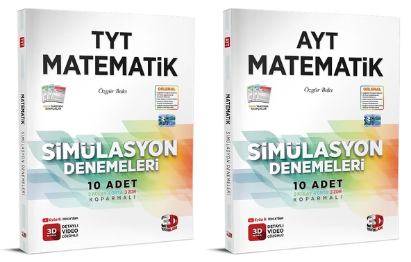 3D Yayınları 2024 Tyt Ayt Matematik Deneme Seti ürün görseli 1