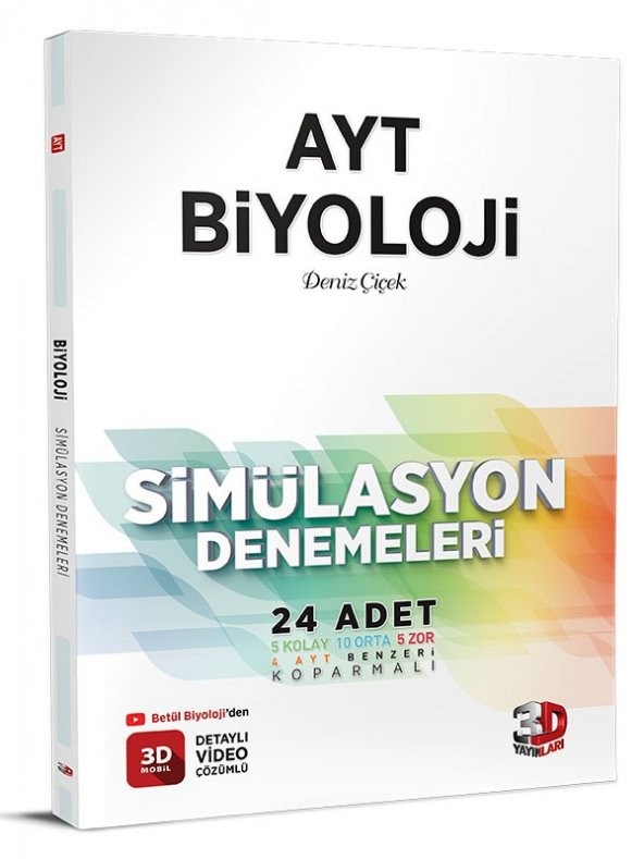 3D Yayınları Ayt Biyoloji Simülasyon Denemeleri 2023 ürün görseli 1