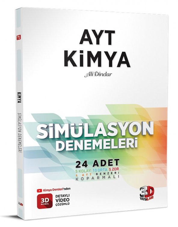 3D Yayınları Ayt Kimya Simülasyon Denemeleri 2023 ürün görseli 1