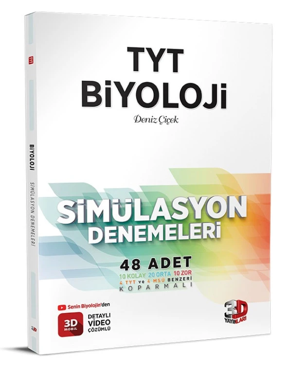 3D Yayınları 2024 Tyt Biyoloji Simülasyon Denemeleri ürün görseli 1