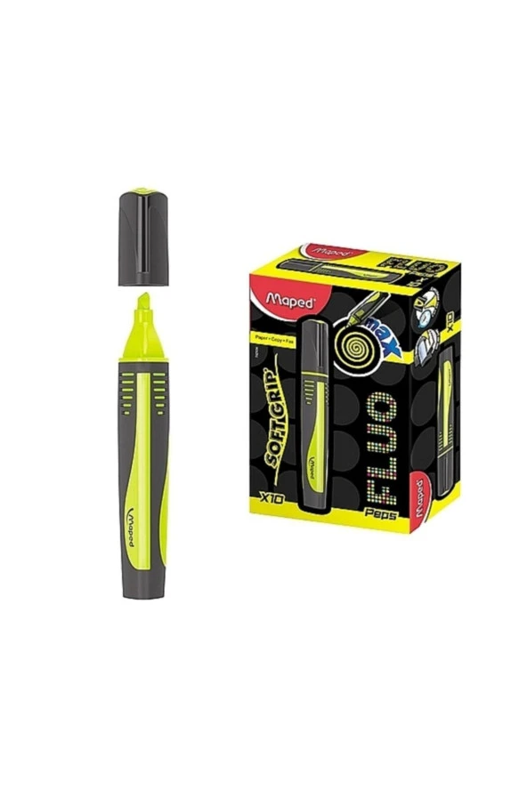 Maped Fosforlu Kalem Max Fluo Peps Mini 10 Lu Sarı İşaretleme Kalemi (10 Lu Paket) ürün görseli 1