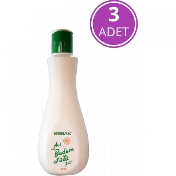 Bebak Acı Badem Sütü Şişe 215 ml x3 Adet ürün görseli 1