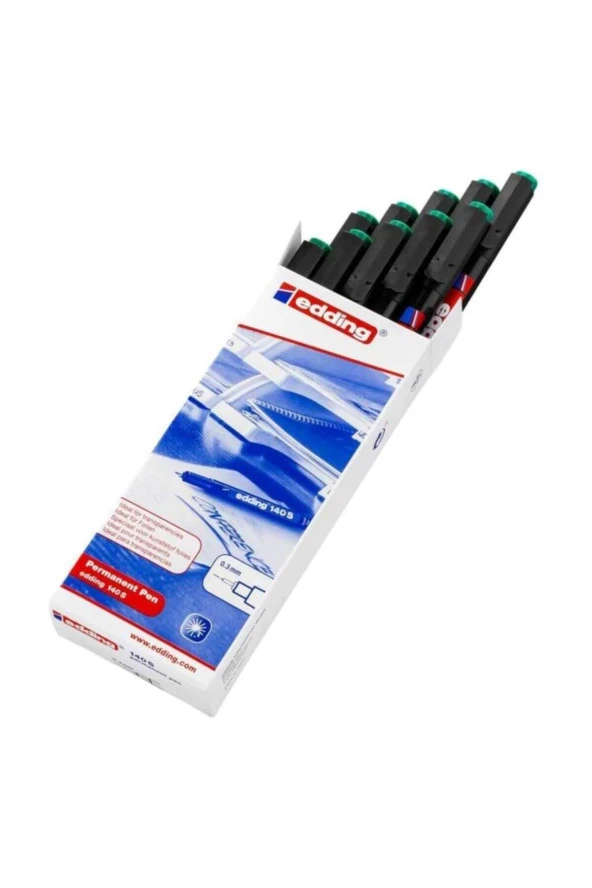 Edding Asetat Kalemi Permanent S Seri 0.3 MM Yeşil Cd Kalemi (10 Lu Paket) ürün görseli 1