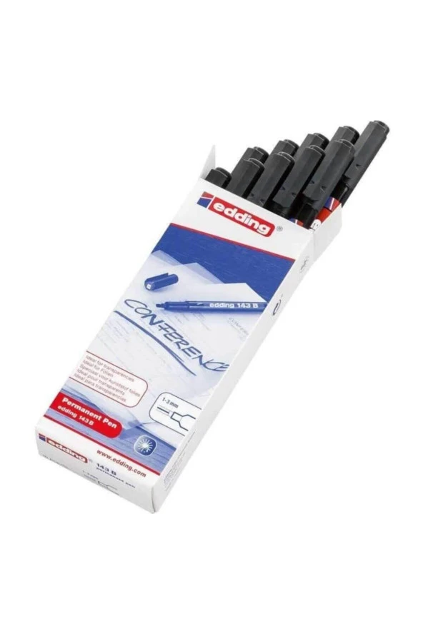 Edding Asetat Kalemi Permanent B Seri 1-3 MM Siyah (10 Lu Paket) ürün görseli 1