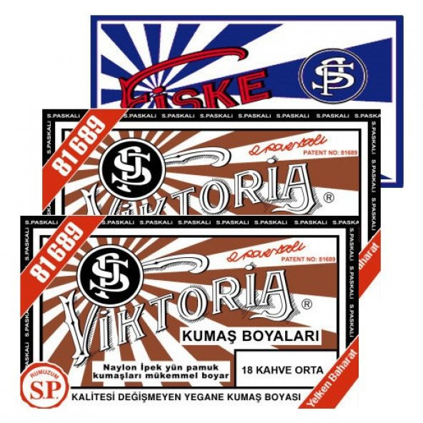 Viktoria Kumaş Boyası Orta Kahve 2Pk+Fiske Sabitleme 1Pk ürün görseli 1