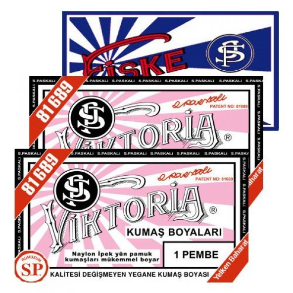 Viktoria Kumaş Boyası Pembe 2Pk+Fiske Sabitleme 1Pk ürün görseli 1