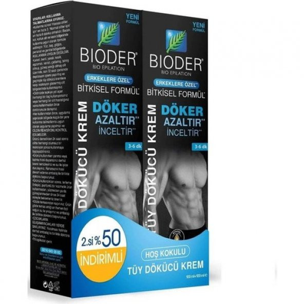 Bioder Erkeklere Özel Tüy Dökücü Krem 2X100ML ürün görseli 1