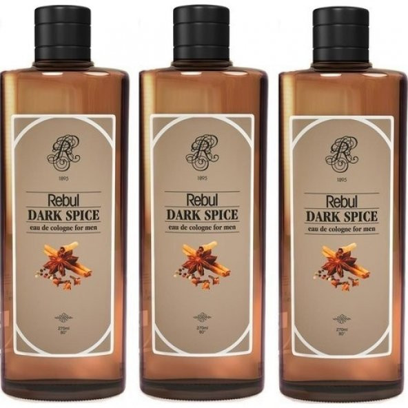 Rebul Dark Spice For Men Kolonya 80 Derece 3lü 250 ml ürün görseli 1