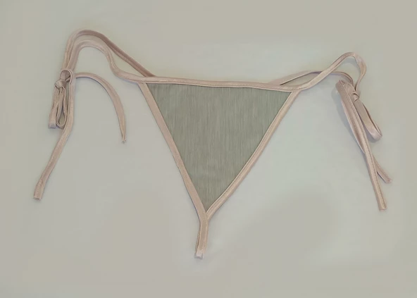 ASM0276 Bayan Somon İpli Gri String - Resim 7