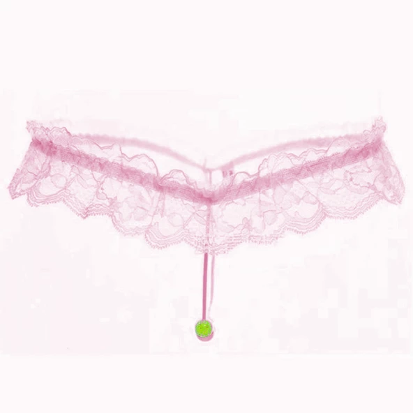 ASM0231 Bayan Pembe Dantel  Boncuk O Gece String - Resim 4