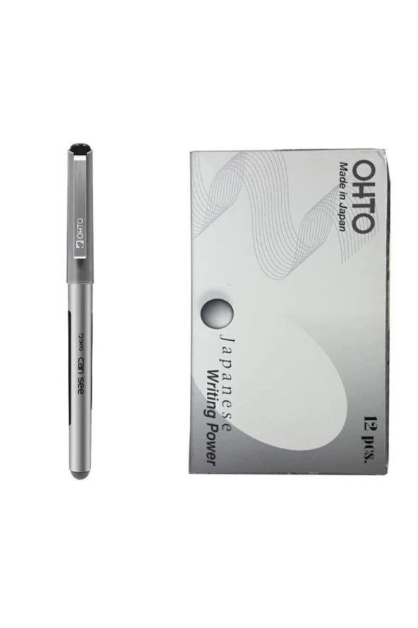 Ohto Roller Kalem Can See Jel Bilye Uçlu 0.7 MM Siyah Jel Pilot Kalem (12 Li Paket) ürün görseli 1