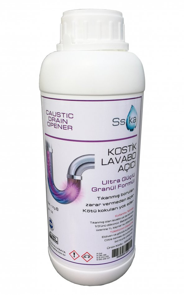 SSKA Granüllü Kostik Lavabo, Gider, Boru Açıcı / 1 Kg. / Kutu ürün görseli 1
