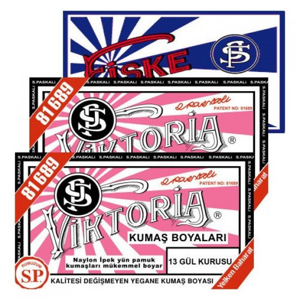 Viktoria Kumaş Boyası Gül Kurusu 2Pk+Fiske Sabitleme 1Pk ürün görseli 1