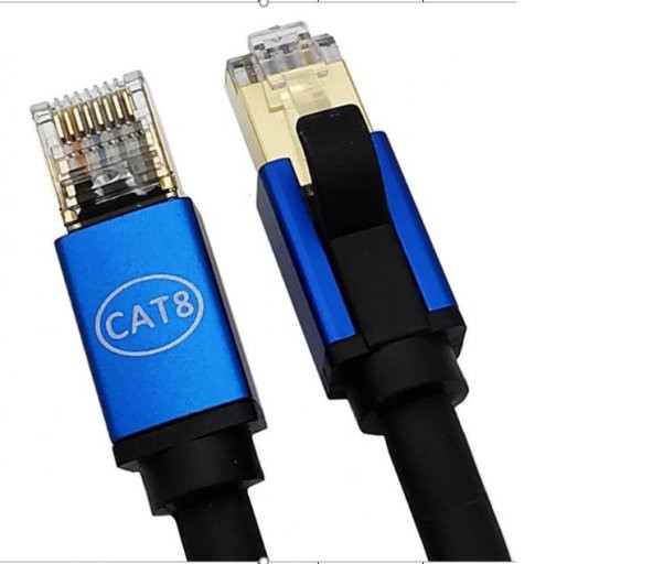 Cat. 8 İnternet Kablosu 10 Metre Yuvarlak Siyah Kaliteli ürün görseli 1