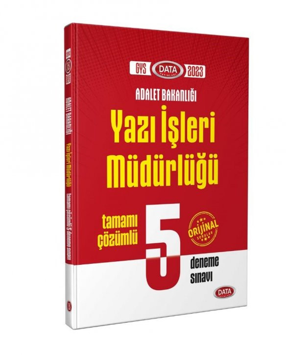 GYS Adalet Bakanlığı Yazı İşleri Müdürlüğü Çözümlü 5 Deneme Sınavı Data Yayınları ürün görseli 1