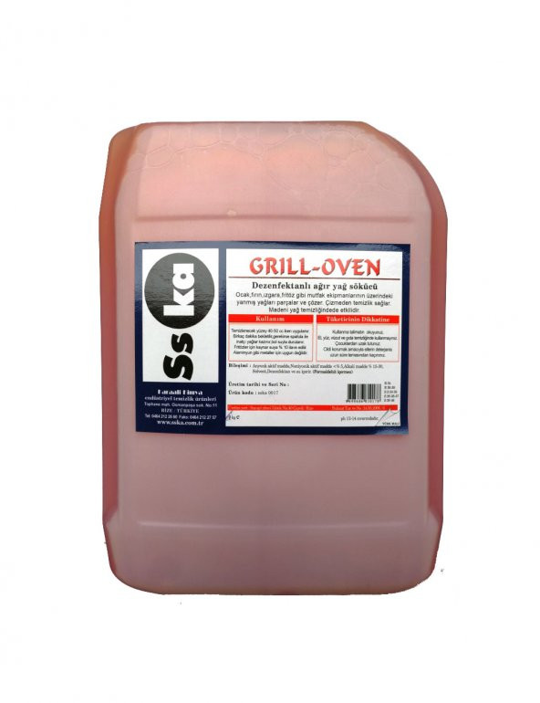 SSKA Fırın ve Izgara Temizleyici / Yanmış Yağ Sökücü - 6 Kg. - Bidon ürün görseli 1