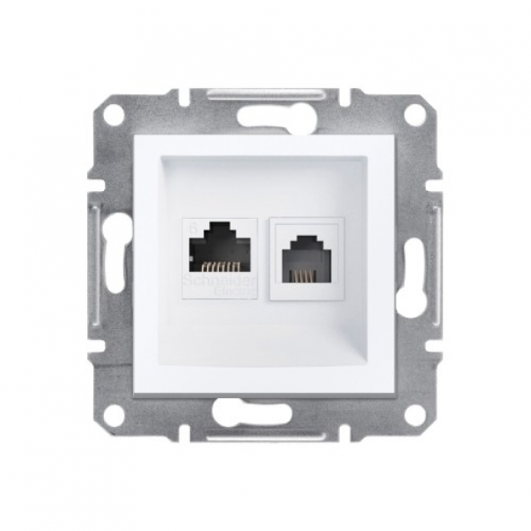 Schneider Asfora RJ11 + RJ45 Cat6 UTP çerçevesiz EPH5270121 ürün görseli 1