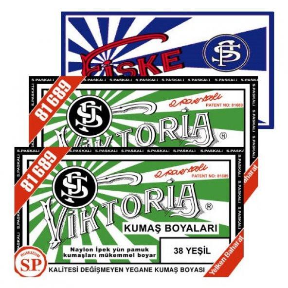 Viktoria Kumaş Boyası Yeşil 2Pk+Fiske Sabitleme 1Pk ürün görseli 1