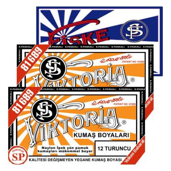 Viktoria Kumaş Boyası Turuncu 2Pk+Fiske Sabitleme 1Pk ürün görseli 1