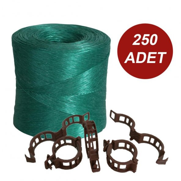 SERA İPİ VE BİTKİ KLİPSİ FİDE BAĞLAMA İPİ 250 ADET HER BİTKİYLE UYUMLU BİTKİ KLİPSİ ürün görseli 1