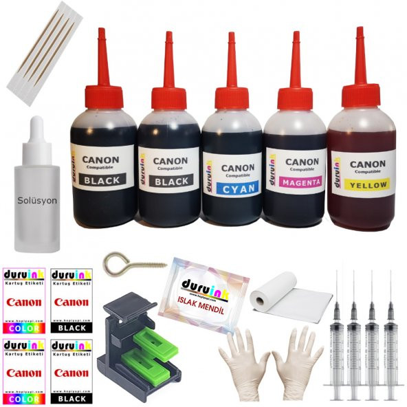 CANON MP180 MP190 MP210 KARTUŞ DOLUM SETİ 5 li SET 5X100ML  (PG 40 CL 41) ürün görseli 1