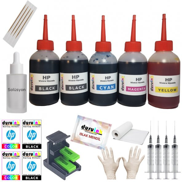 HP 3918 3920 3930 (21 22) KARTUŞ DOLUM SETİ 5X100ML 5Lİ SET ürün görseli 1