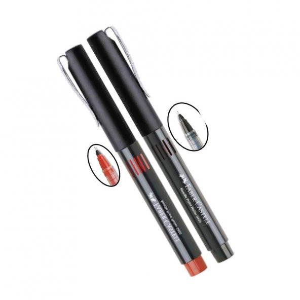 Siyah Kırmızı Pilot Kalem İğne Uçlu 0.5 Needle Point Roller 2 Adet 0,5 Uçlu Faber Castell Pilot Kalem Siyah Kırmızı 2 Adet ürün görseli 1