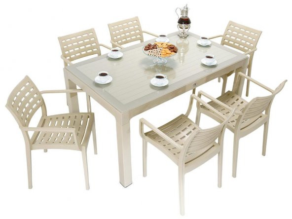 Mandella Wood 90x150 Cafe Koltuk Camlı Masa Takımı ÇÖLBEJİ ürün görseli 1