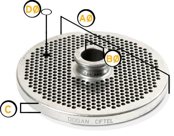 Doğan Çiftel No 22 Kıyma Makinesi Aynası Süzgeç 4mm ürün görseli 1
