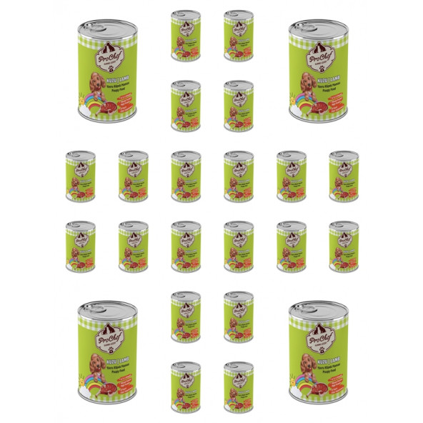 Prochef 24 Adet Yavru Kuzu Etli Kıyılmış Köpek Maması ( 415 Gr 24'lü Pro Chef Konserve Yaş Mama ) ürün görseli 1