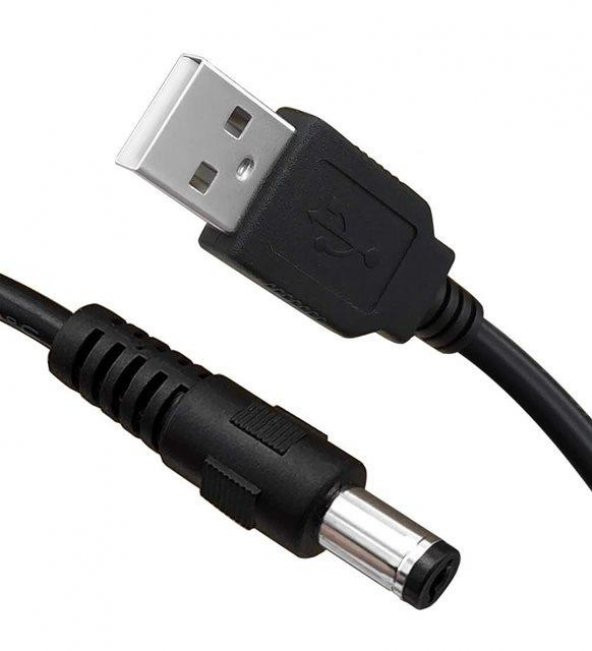 USB to 5.5x2.5 mm DC Güç Kablosu 1 Metre ürün görseli 1