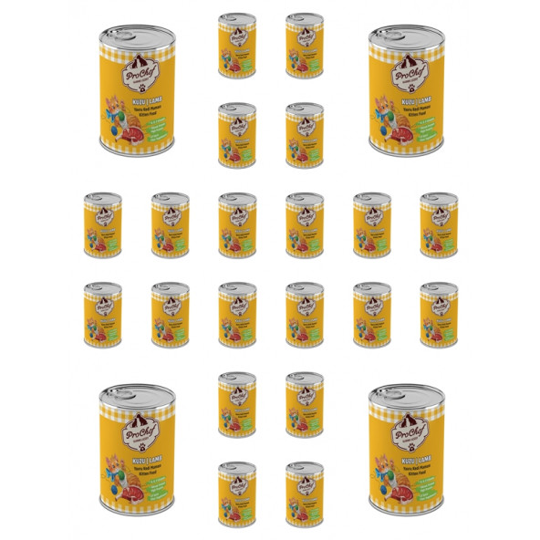Prochef 24 Adet Yavru Kuzu Etli Kıyılmış Kedi Maması ( 415 Gr 24'lü Pro Chef Konserve Yaş Mama ) ürün görseli 1