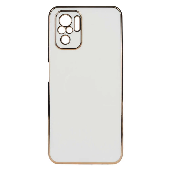 Xiaomi Redmi Note 10 Kılıf Zore Bark Kenarları Altın Renk Kılıf - Resim 4