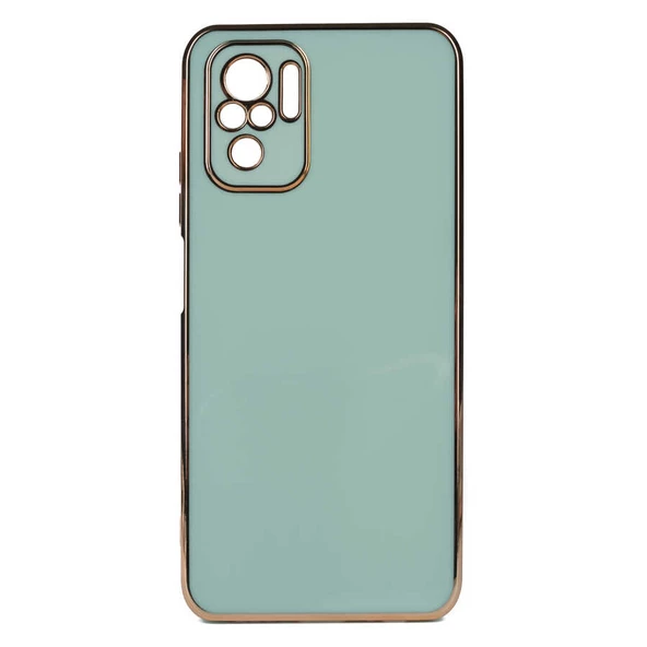 Xiaomi Redmi Note 10 Kılıf Zore Bark Kenarları Altın Renk Kılıf - Resim 2