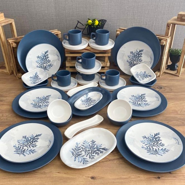 Keramika Kahvaltı Takımı Blue Magıc 37 Parça 6 Kişilik ürün görseli 1