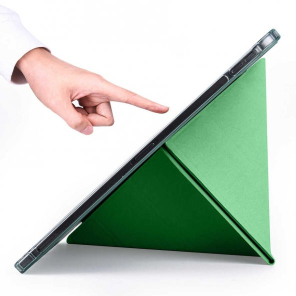 Apple iPad Pro 11 2020 Kılıf Tri Folding Smart With Pen Standlı Kalemlikli Kapaklı Kılıf - Resim 10