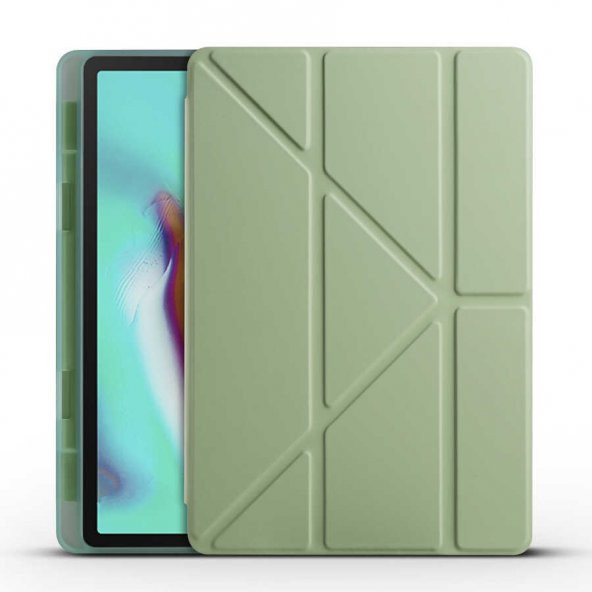 Samsung Galaxy Tab A7 10.4 T500 2020 Kılıf Tri Folding Smart With Pen Hold Standlı Kalemlikli Kapaklı Kılıf ürün görseli 1