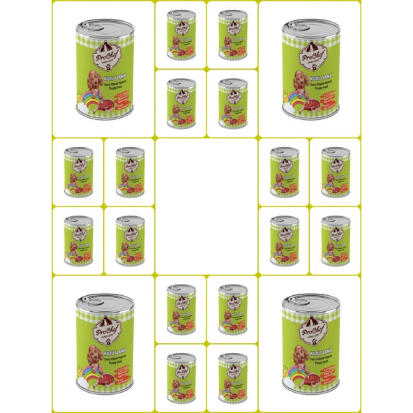 ProChef 20 Adet Yavru Kuzu Etli Kıyılmış Köpek Maması 415 Gr 20'li Pro Chef Konserve Yaş Mama ürün görseli 1