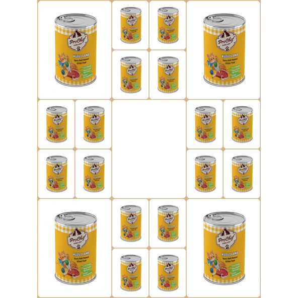 ProChef 20 Adet Yavru Kuzu Etli Kıyılmış Kedi Maması ( 415 Gr 20'li Pro Chef Konserve Yaş Mama ) ürün görseli 1