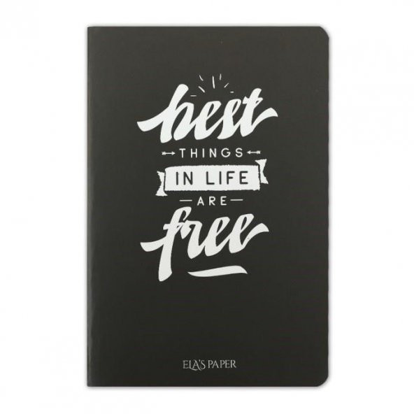 BLACKBOARD BEST THİNGS IN LİFE ARE FREE DÜZ İNCE KAPAK DEFTER ürün görseli 1