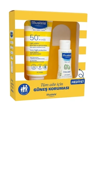 Mustela Very High Protection Sun Cream spf50-200 ml - Mustela Gentle-Cleansing 100ml Hediye ürün görseli 1
