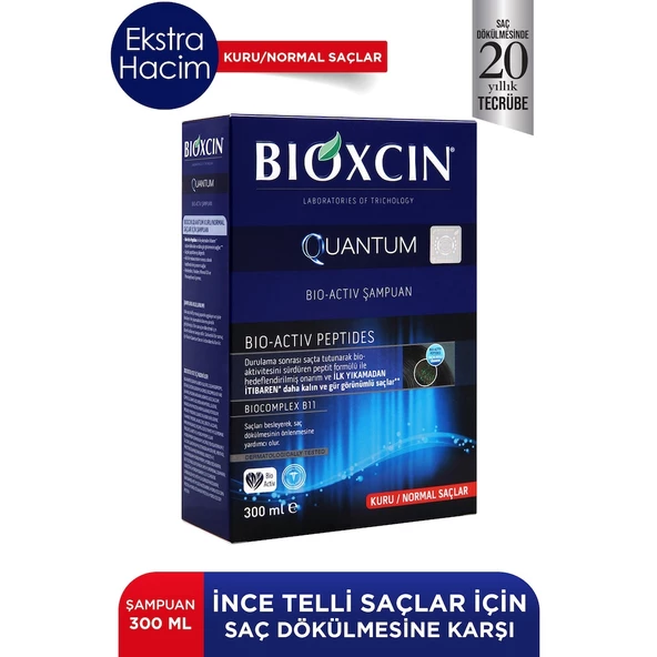 Bioxcin Quantum Kuru ve Normal Saçlar için Şampuan 300 ML ürün görseli 1