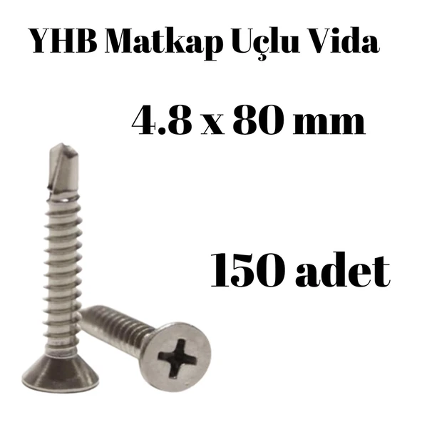 Matkap Uçlu Vida YHB 4.8x80 150'li Paket ürün görseli 1