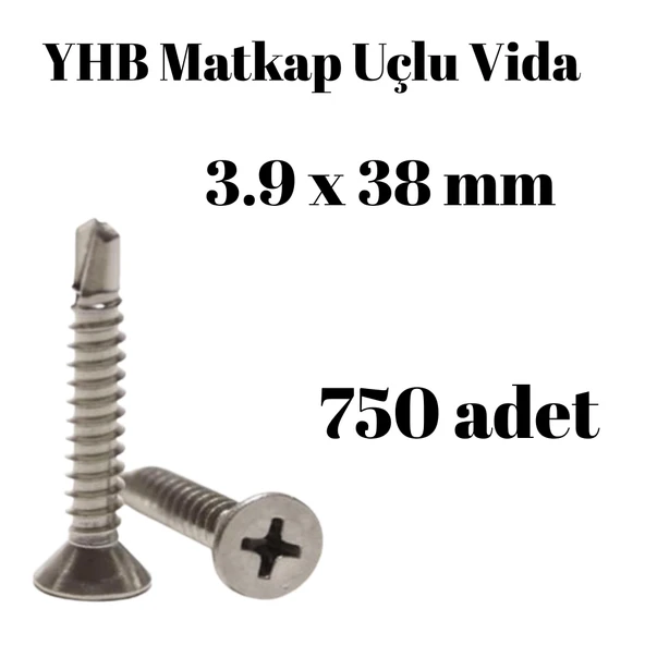 Matkap Uçlu Vida YHB 3.9x38 750'li Paket ürün görseli 1
